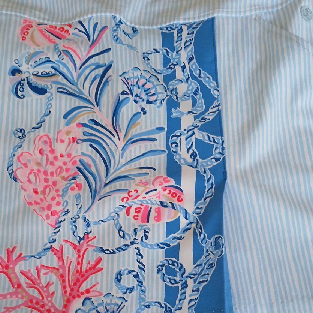 NWT Lilly Pulitzer Blue and Pink Floral Pencil Skirt Nwt - Picture 2 of 5